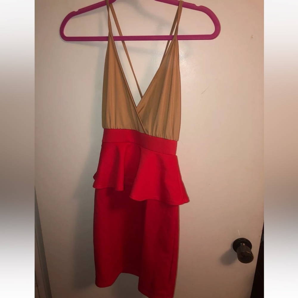 Blvd Collection Womens Size XS Dress Red And Beige